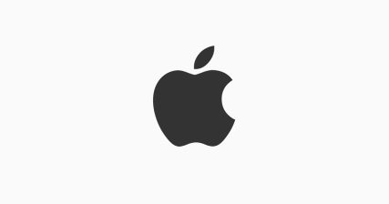 Logo della Apple Inc. una mela stilizzata nera con un morso sulla parte destra