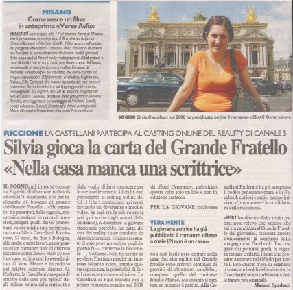 Articolo di giornale de il Resto del Carlino del 19 ottobre 2010