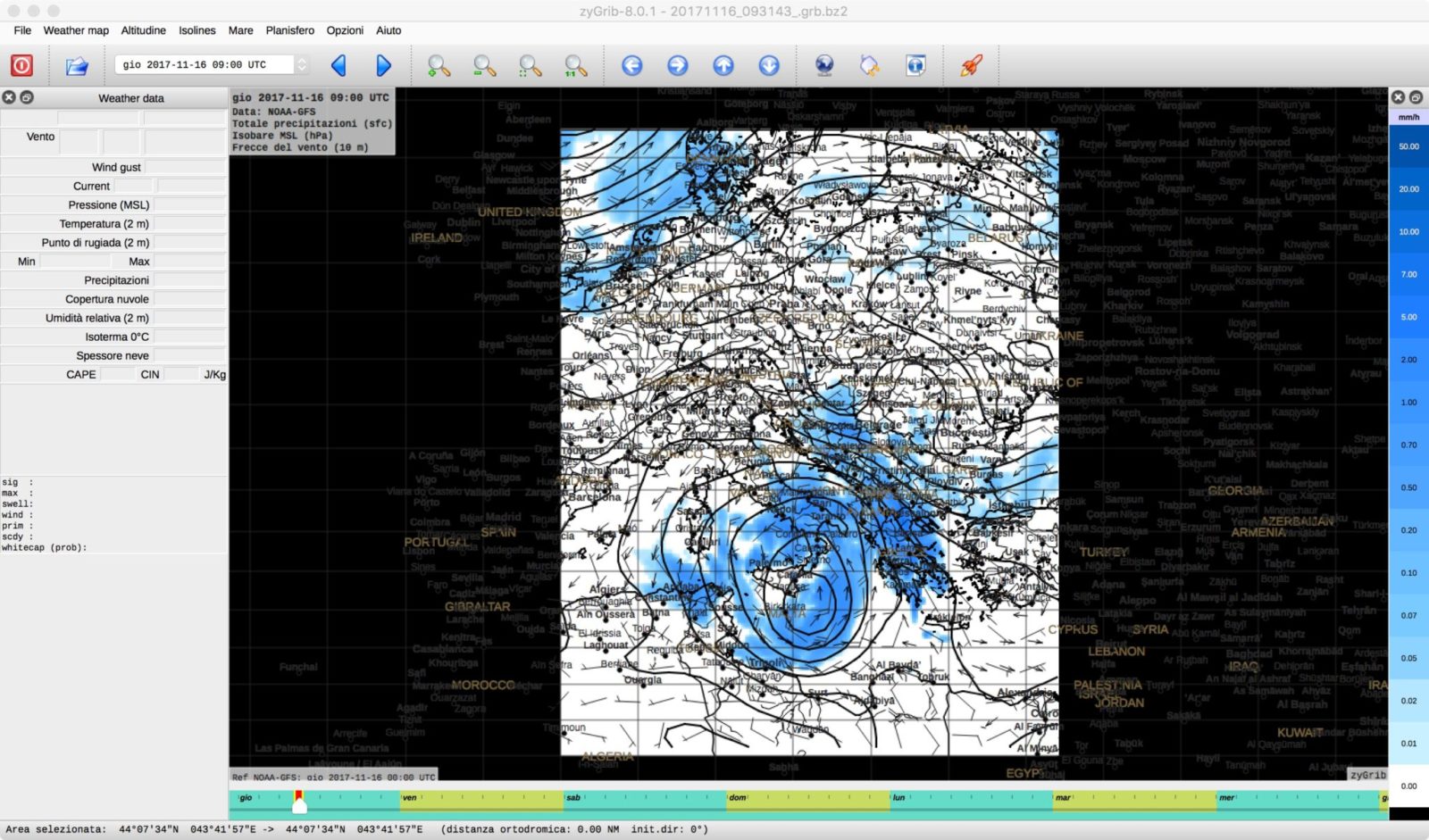 Software file GRIB e dati meteorologici su Mac OS X