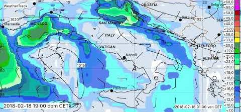 screenshot 18 situazione meteo GRIB febbraio 2018