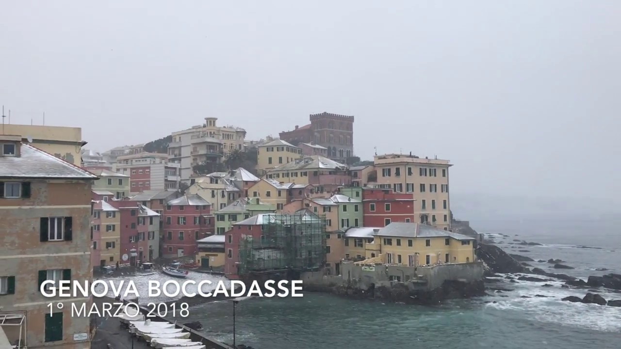 VIDEO nevicata 1° marzo su Genova (Boccadasse)