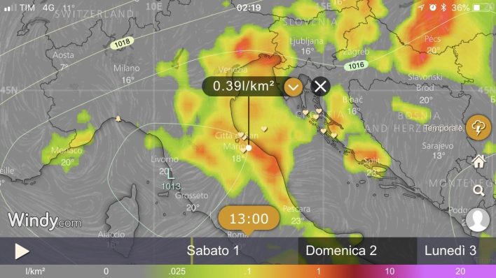 Forti temporali e piogge nell’adriatico settentrionale…