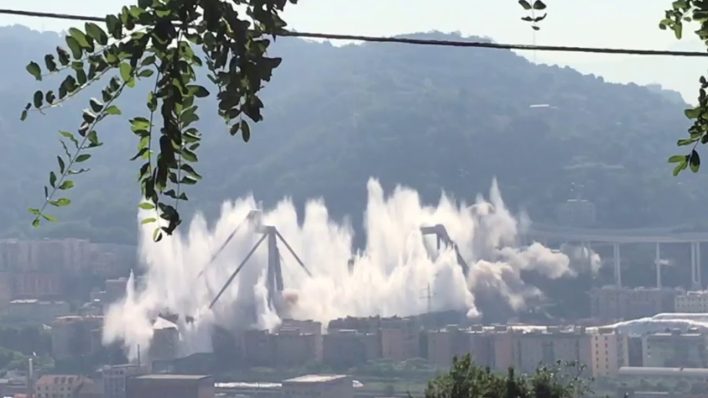 Ponte Morandi demolition in Genoa