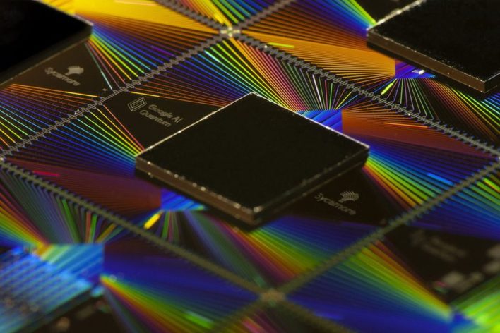 Google’s Sycamore quantum processor, which was behind the breakthrough. Credit: Google