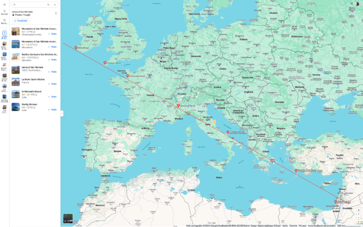 Linea Di San Michele Arcangelo Apollo Con Google Maps Proiezione Marcatore Blog Stephen Augustus Kleckner