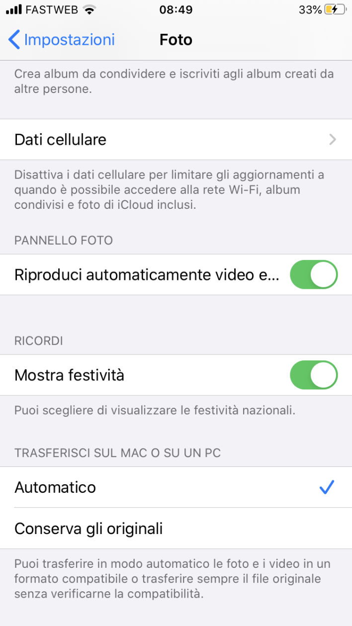 Screenshot risoluzione problemi di trasferimento foto da iPhone a Windows 10