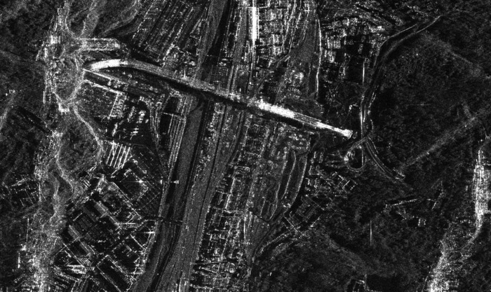 La prima foto del ponte di Genova dallo spazio