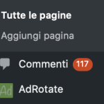 screenshot parte amministrativa commenti worpdress con errore di calcolo nel numero dei commenti