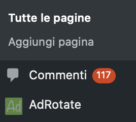 screenshot parte amministrativa commenti worpdress con errore di calcolo nel numero dei commenti