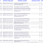 Screenshot database MySql campi comment_id wordpress