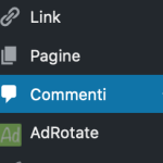 screenshot parte amministrativa commenti worpdress