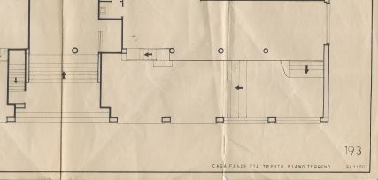 Scansione disegno originale parziale caseggiato Vai Trento 8 piano primo