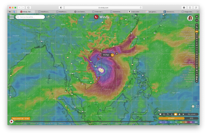 Schermata 2020-10-28 raffica vento modello ECMWF alle 11.23.04