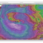 Screenshot windy modello GFS 27 ottobre 2020 raffica vento