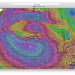Screenshot windy modello GFS 27 ottobre 2020 raffica vento