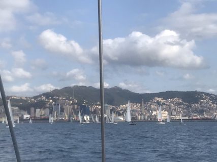 Fotografia durante regata della Lanterna 2020 a Genova