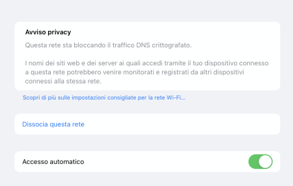 Schermata Questa Rete Sta Bloccando Il Traffico DNS Crittografato