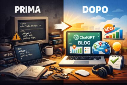 Prima e dopo del bloggin con ChatGPT